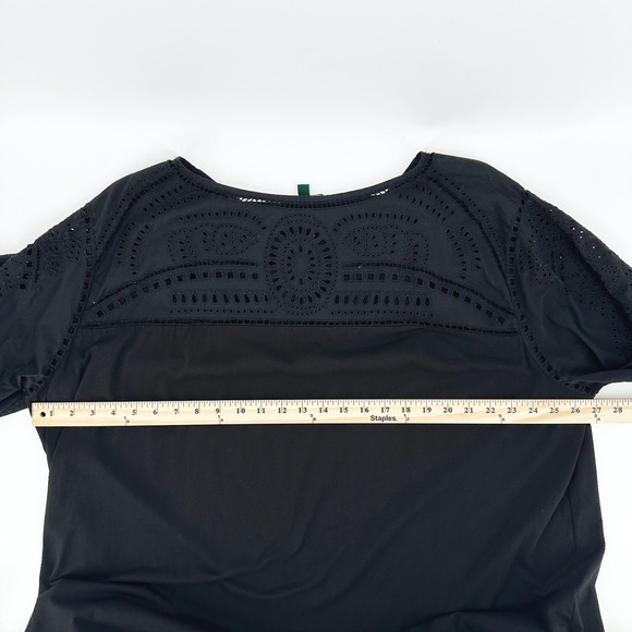 Ralph Lauren Womens Embroidered Crochet Shirt 3X Short Sleeve Boho Lightweight - Picture 7 of 9